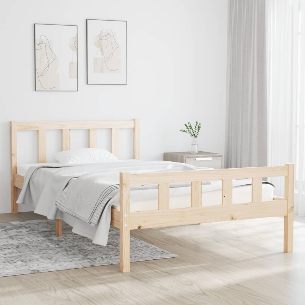 Vetonek Estructura de cama sin colchón madera maciza 100x200 cm