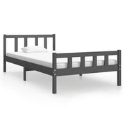 Vetonek Estructura de cama sin colchón madera maciza gris 100x200 cm