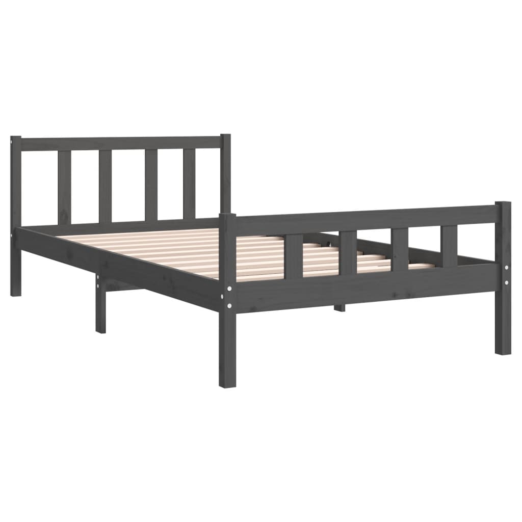 Estructura de cama sin colchón madera maciza gris 100x200 cm - Vetonek