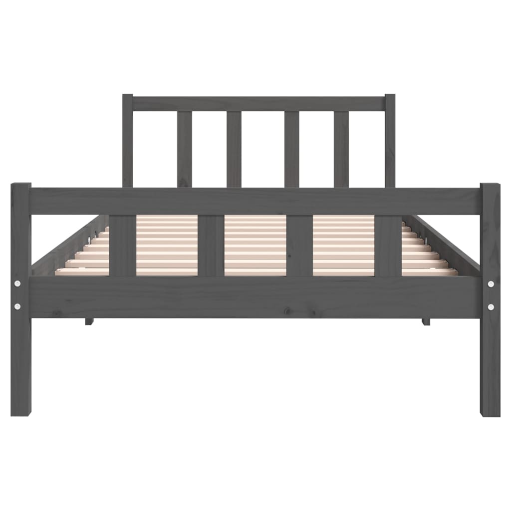 Estructura de cama sin colchón madera maciza gris 100x200 cm - Vetonek