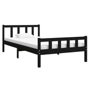 Estructura de cama sin colchón madera maciza negro 100x200 cm v6125 - Vetonek