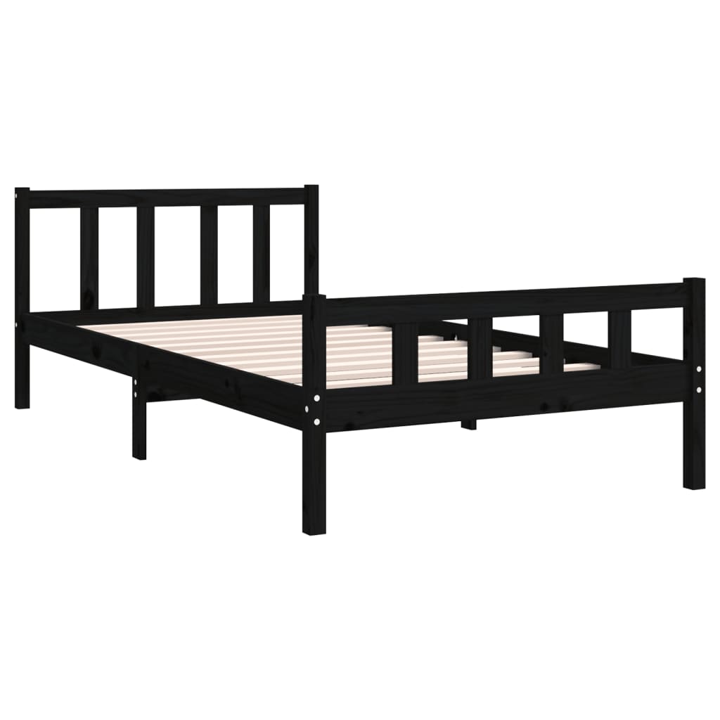Estructura de cama sin colchón madera maciza negro 100x200 cm v6125 - Vetonek