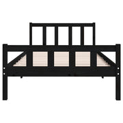 Estructura de cama sin colchón madera maciza negro 100x200 cm v6125 - Vetonek