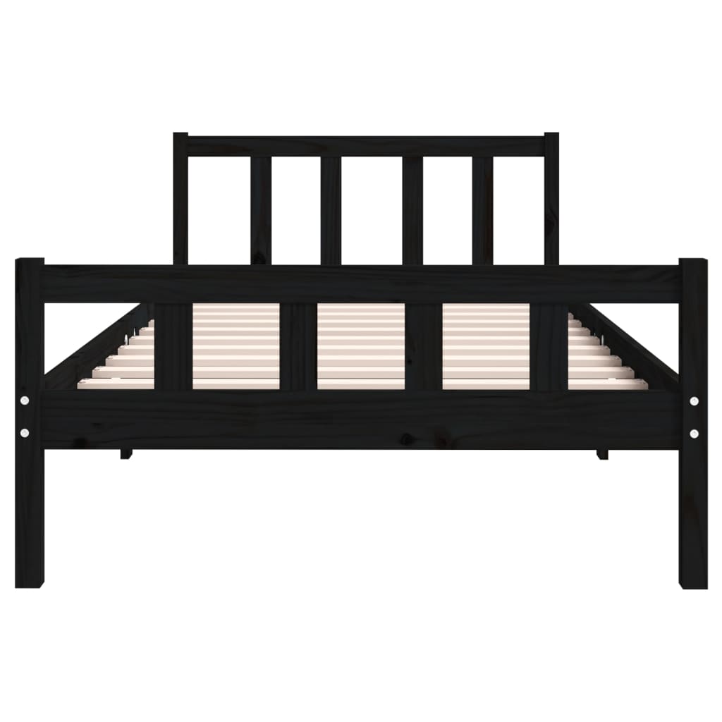 Estructura de cama sin colchón madera maciza negro 100x200 cm v6125 - Vetonek
