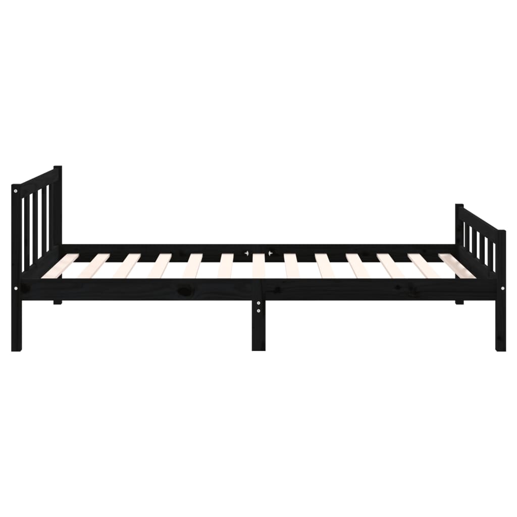 Estructura de cama sin colchón madera maciza negro 100x200 cm v6125 - Vetonek