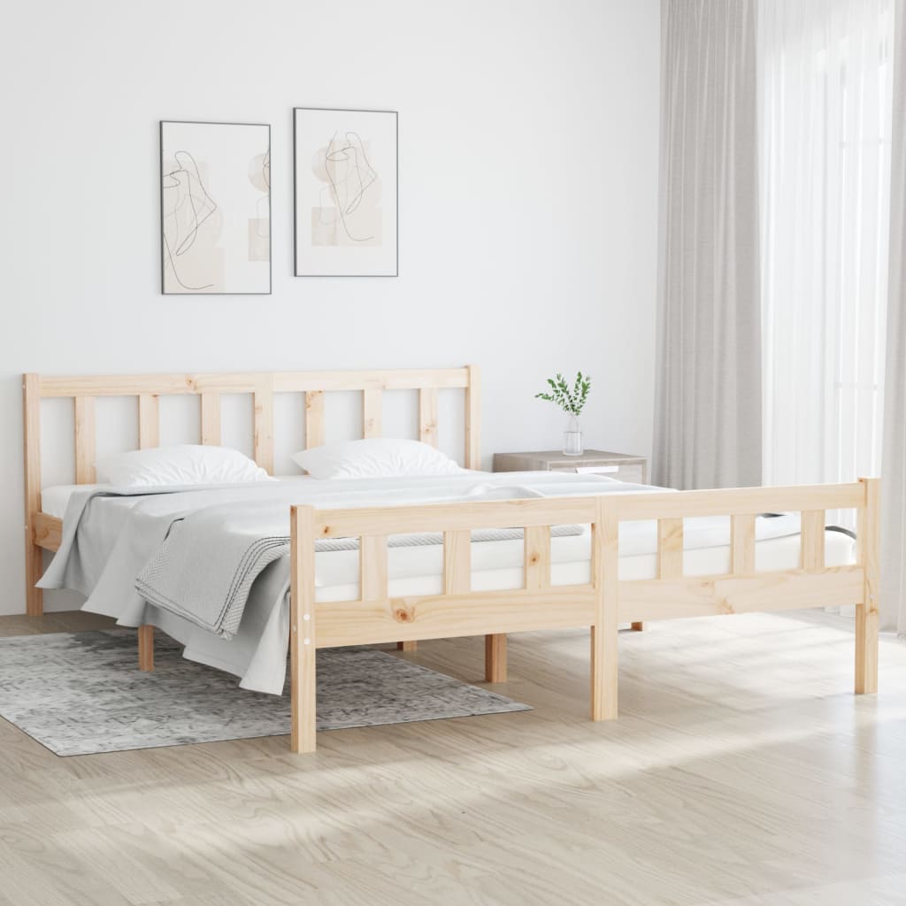 Vetonek Estructura de cama sin colchón madera maciza 120x200 cm