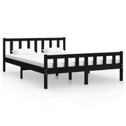 Estructura de cama sin colchón madera maciza negro 120x200 cm v6170 - Vetonek