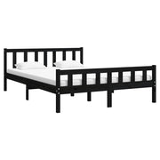 Estructura de cama sin colchón madera maciza negro 120x200 cm v6170 - Vetonek