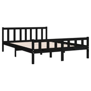 Estructura de cama sin colchón madera maciza negro 120x200 cm v6170 - Vetonek