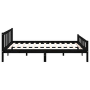 Estructura de cama sin colchón madera maciza negro 120x200 cm v6170 - Vetonek
