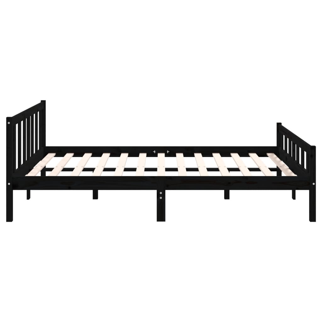 Estructura de cama sin colchón madera maciza negro 120x200 cm v6170 - Vetonek