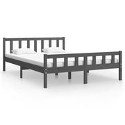 Vetonek Estructura de cama sin colchón madera maciza gris 140x200 cm