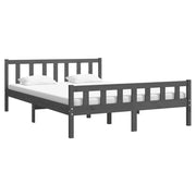 Estructura de cama sin colchón madera maciza gris 140x200 cm v6200 - Vetonek