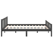 Estructura de cama sin colchón madera maciza gris 140x200 cm v6200 - Vetonek