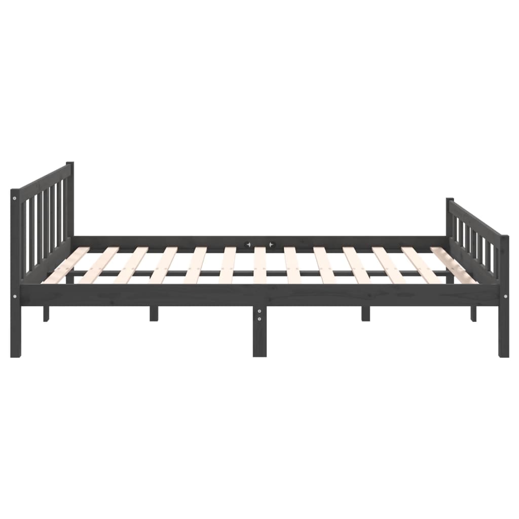 Estructura de cama sin colchón madera maciza gris 140x200 cm v6200 - Vetonek