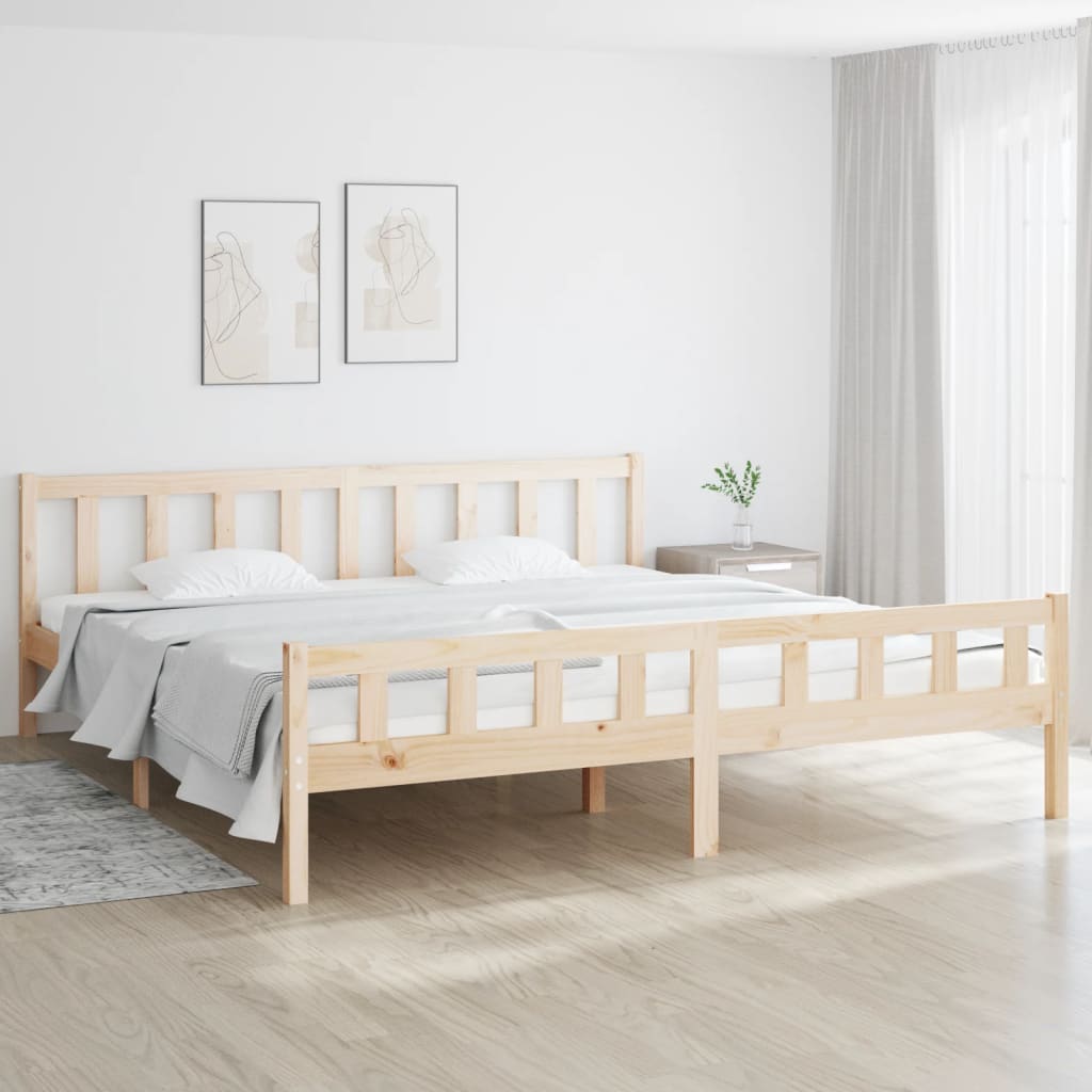 Vetonek Estructura de cama sin colchón madera maciza 160x200 cm