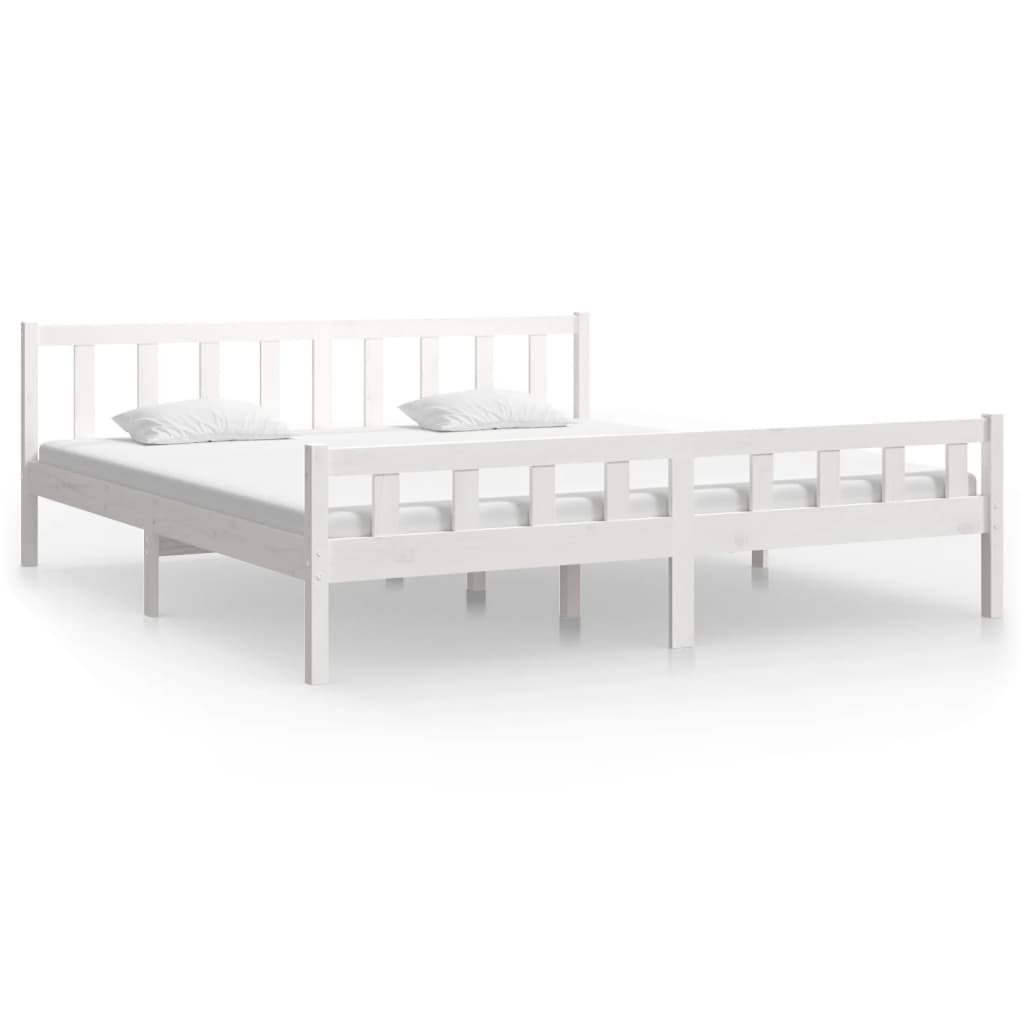 Estructura de cama sin colchón madera maciza blanco 160x200 cm vidaXL