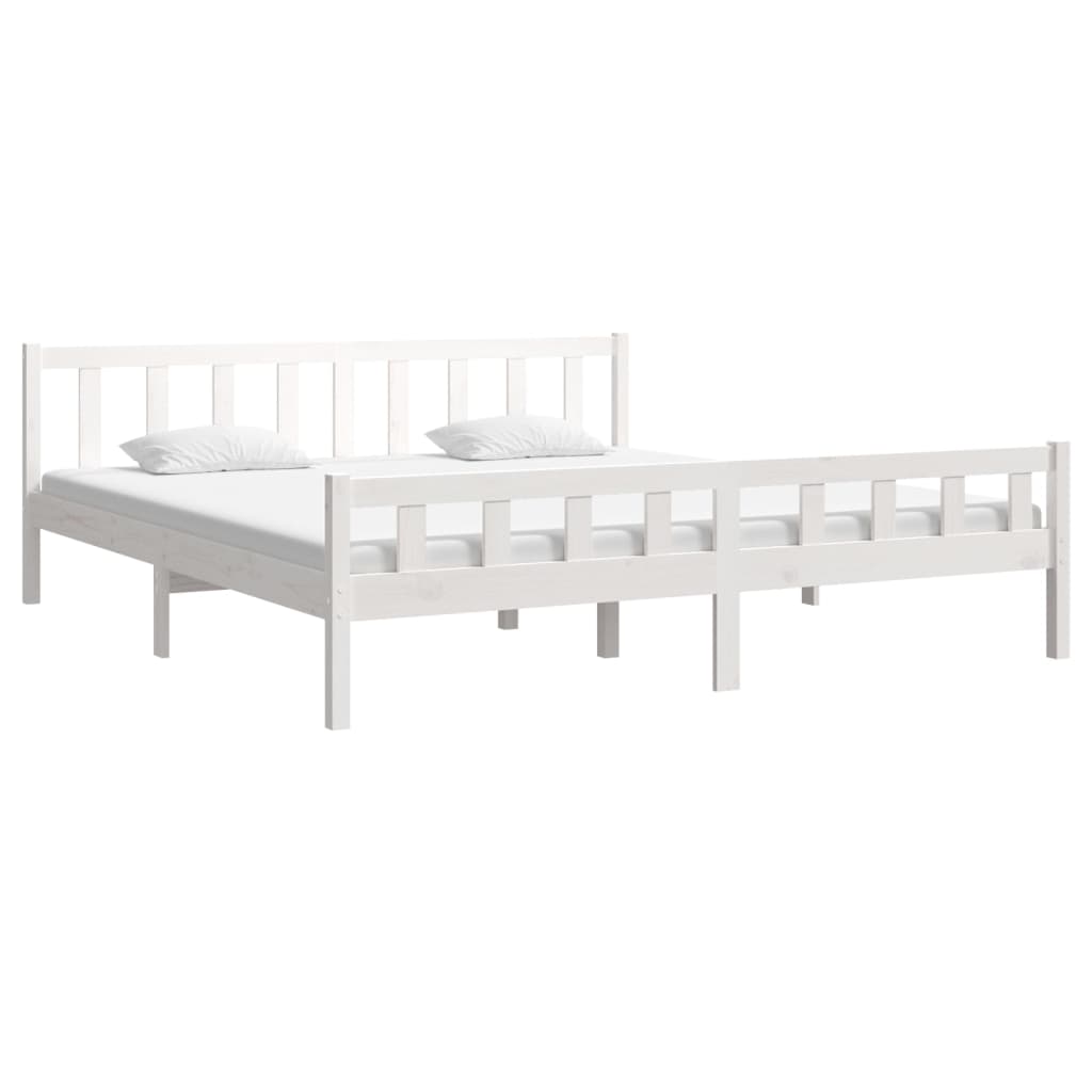 Estructura de cama sin colchón madera maciza blanco 160x200 cm vidaXL