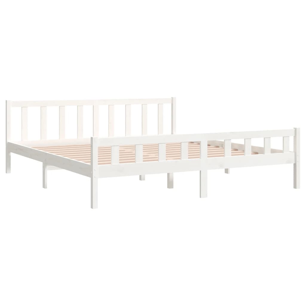 Estructura de cama sin colchón madera maciza blanco 160x200 cm vidaXL