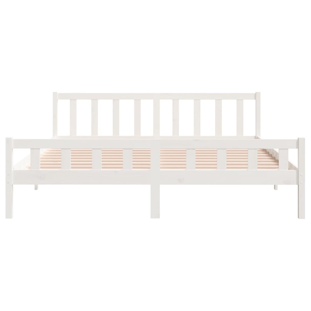 Estructura de cama sin colchón madera maciza blanco 160x200 cm vidaXL