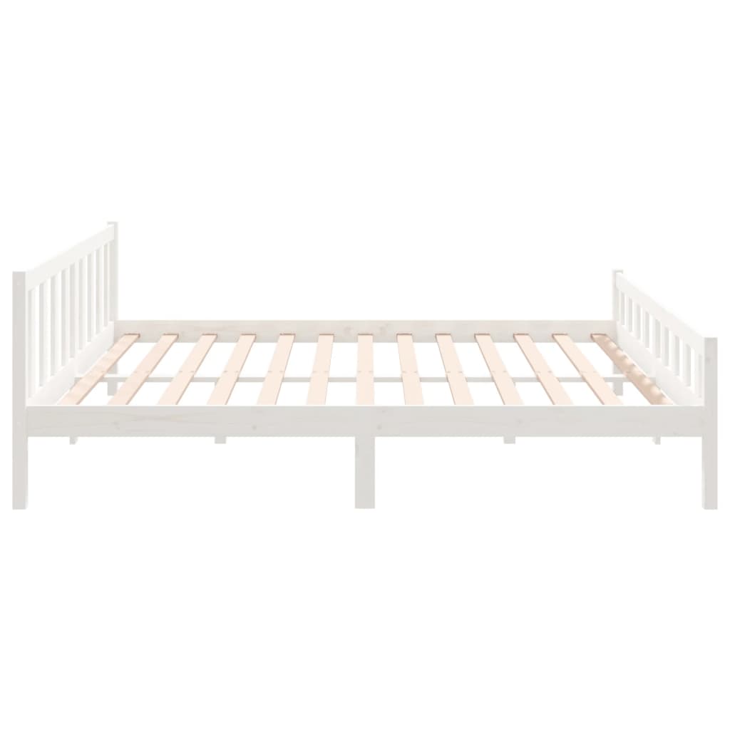 Estructura de cama sin colchón madera maciza blanco 160x200 cm vidaXL