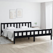 Estructura de cama sin colchón madera maciza negro 160x200 cm v6323 Vetonek