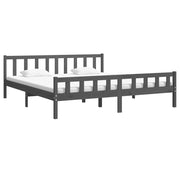 Estructura de cama sin colchón madera maciza gris 200x200 cm v6408 - Vetonek