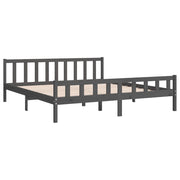 Estructura de cama sin colchón madera maciza gris 200x200 cm v6408 - Vetonek