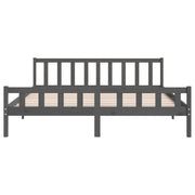 Estructura de cama sin colchón madera maciza gris 200x200 cm v6408 - Vetonek
