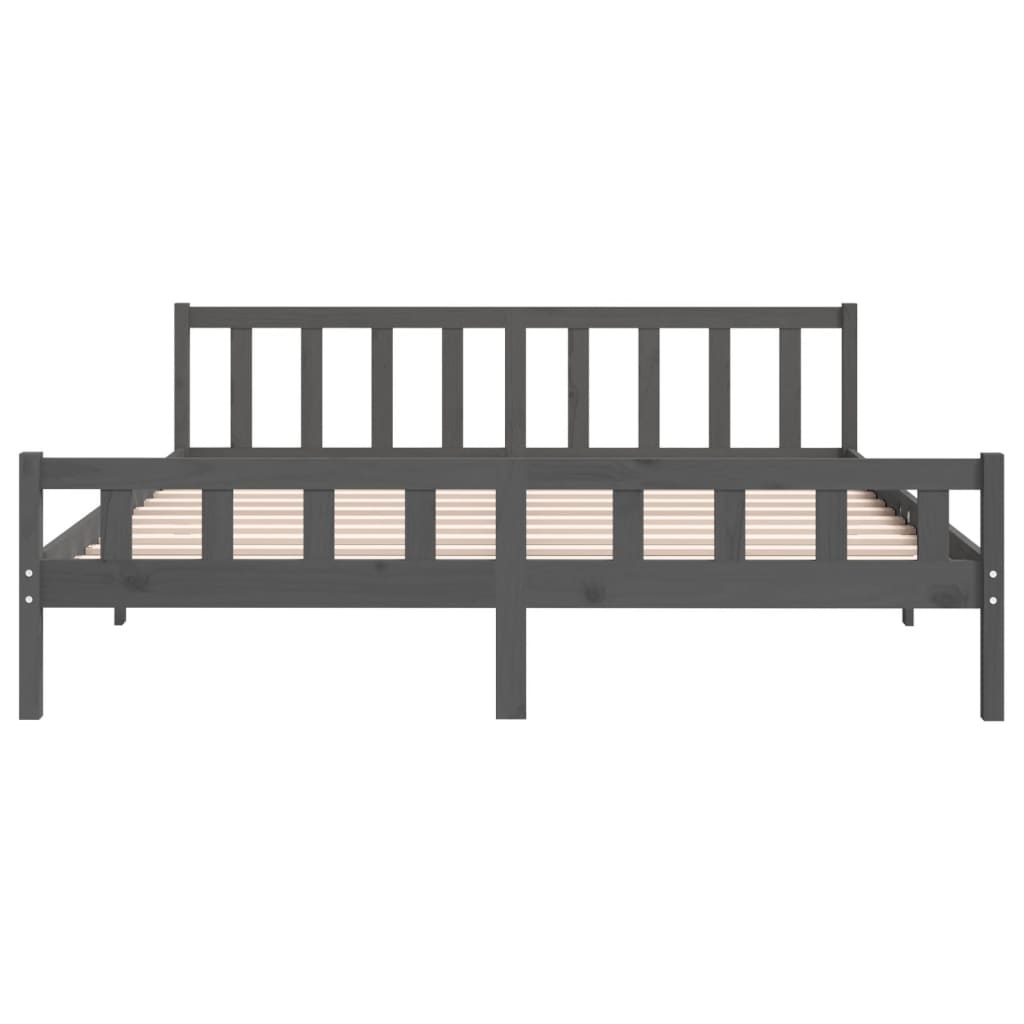 Estructura de cama sin colchón madera maciza gris 200x200 cm v6408 - Vetonek