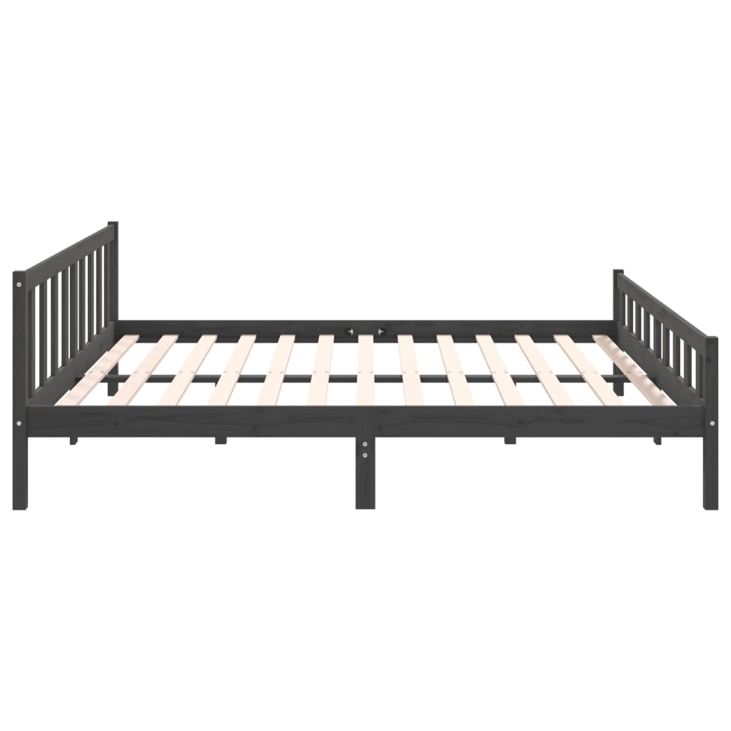 Estructura de cama sin colchón madera maciza gris 200x200 cm v6408 - Vetonek