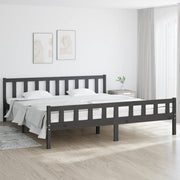 Estructura de cama sin colchón madera maciza gris 200x200 cm v6408 Vetonek