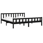 Estructura de cama sin colchón madera maciza negro 200x200 cm v6422 - Vetonek