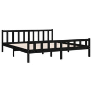 Estructura de cama sin colchón madera maciza negro 200x200 cm v6422 - Vetonek