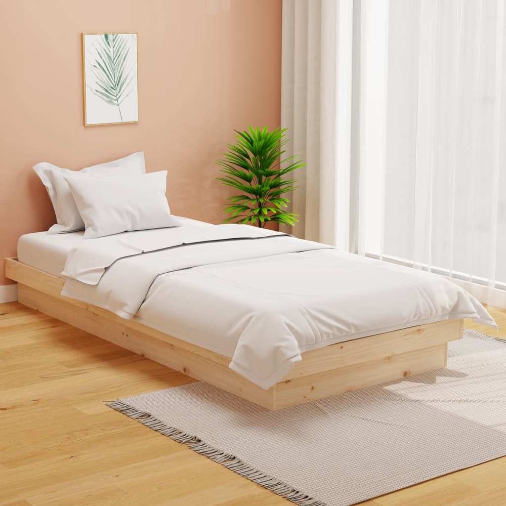 Vetonek Estructura de cama sin colchón madera maciza 100x200 cm