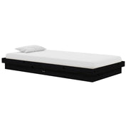 Estructura de cama sin colchón madera maciza negro 100x200 cm v6521 - Vetonek
