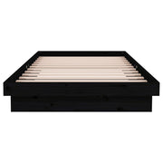 Estructura de cama sin colchón madera maciza negro 100x200 cm v6521 - Vetonek