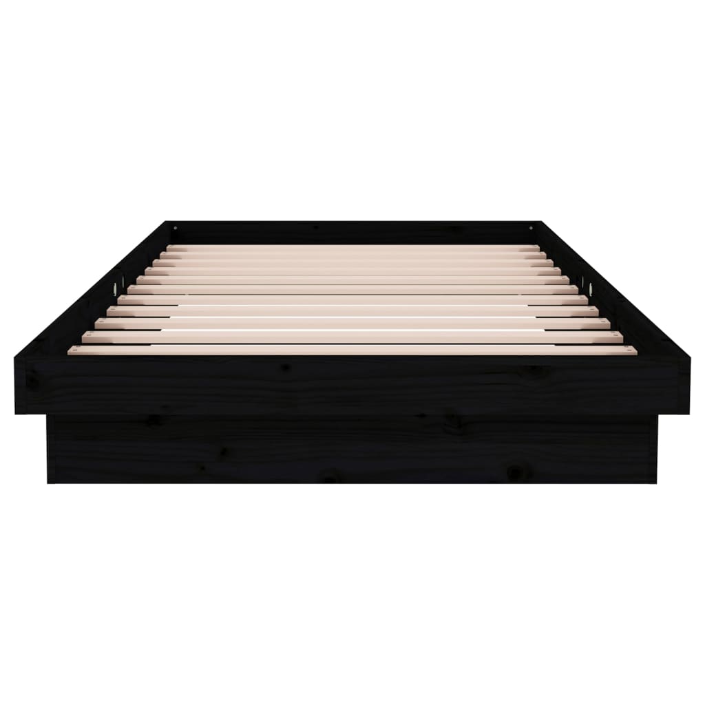 Estructura de cama sin colchón madera maciza negro 100x200 cm v6521 - Vetonek