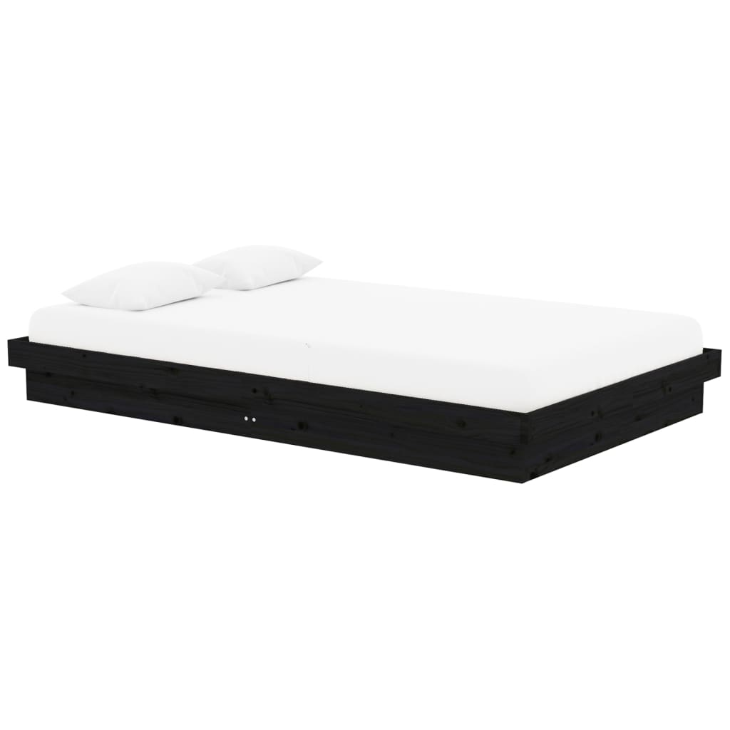 Estructura de cama sin colchón madera maciza negro 120x200 cm v6576 - Vetonek