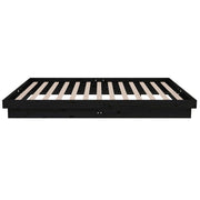 Estructura de cama sin colchón madera maciza negro 120x200 cm v6576 - Vetonek