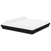 Estructura de cama sin colchón madera maciza negro 200x200 cm v6828 - Vetonek