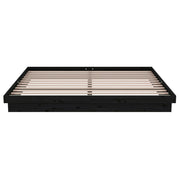Estructura de cama sin colchón madera maciza negro 200x200 cm v6828 - Vetonek