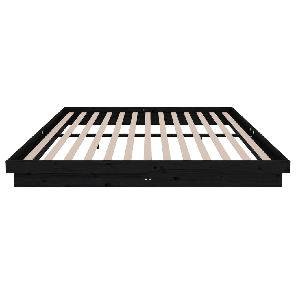 Estructura de cama sin colchón madera maciza negro 200x200 cm v6828 - Vetonek