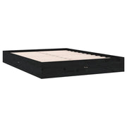 Estructura de cama sin colchón madera maciza negro 160x200 cm v7221 - Vetonek