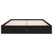 Estructura de cama sin colchón madera maciza negro 160x200 cm v7221 - Vetonek