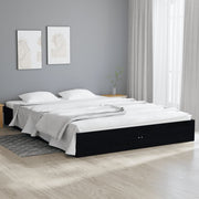 Estructura de cama sin colchón madera maciza negro 160x200 cm v7221 Vetonek
