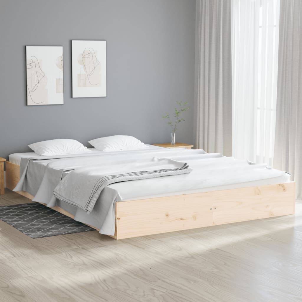 Vetonek Estructura de cama sin colchón madera maciza 140x200 cm