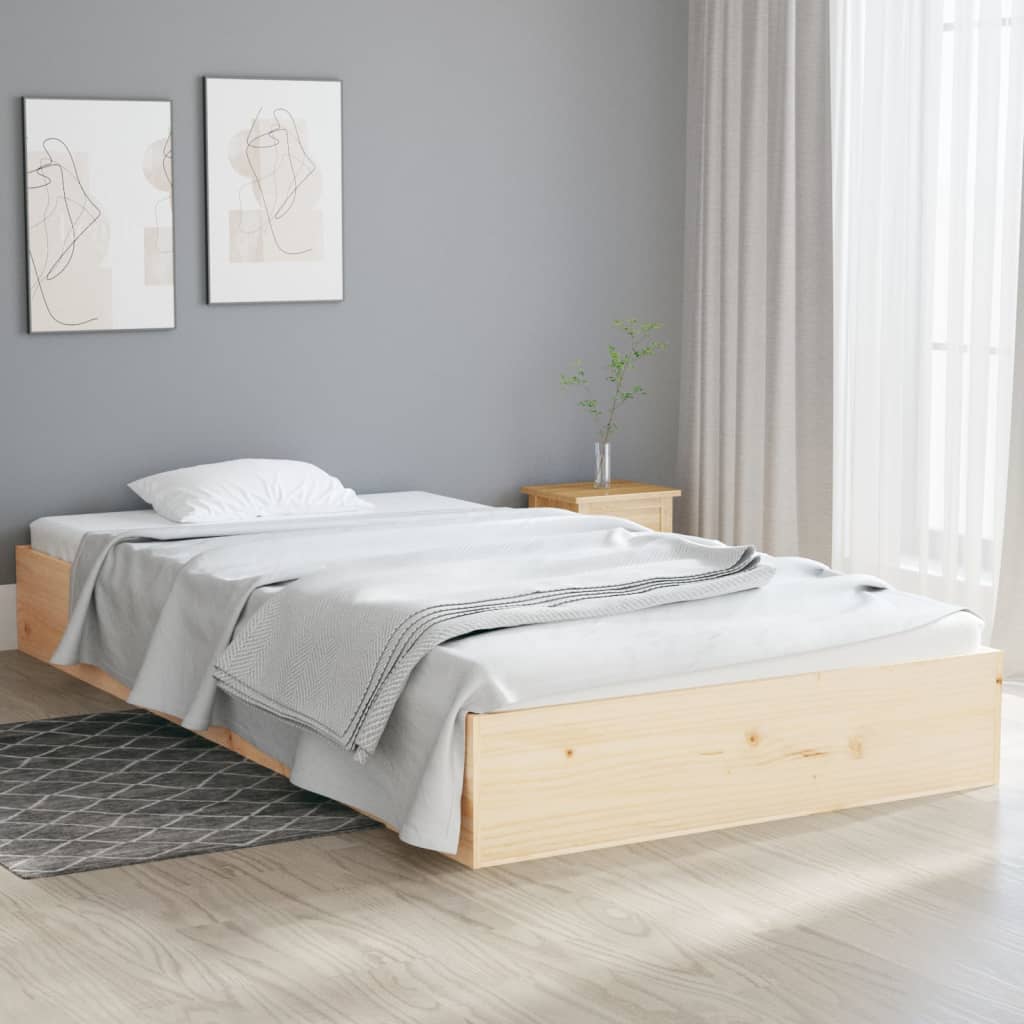 Vetonek Estructura de cama sin colchón madera maciza 100x200 cm