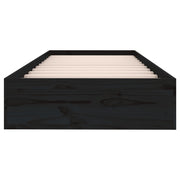 Estructura de cama sin colchón madera maciza negro 75x190 cm - Vetonek