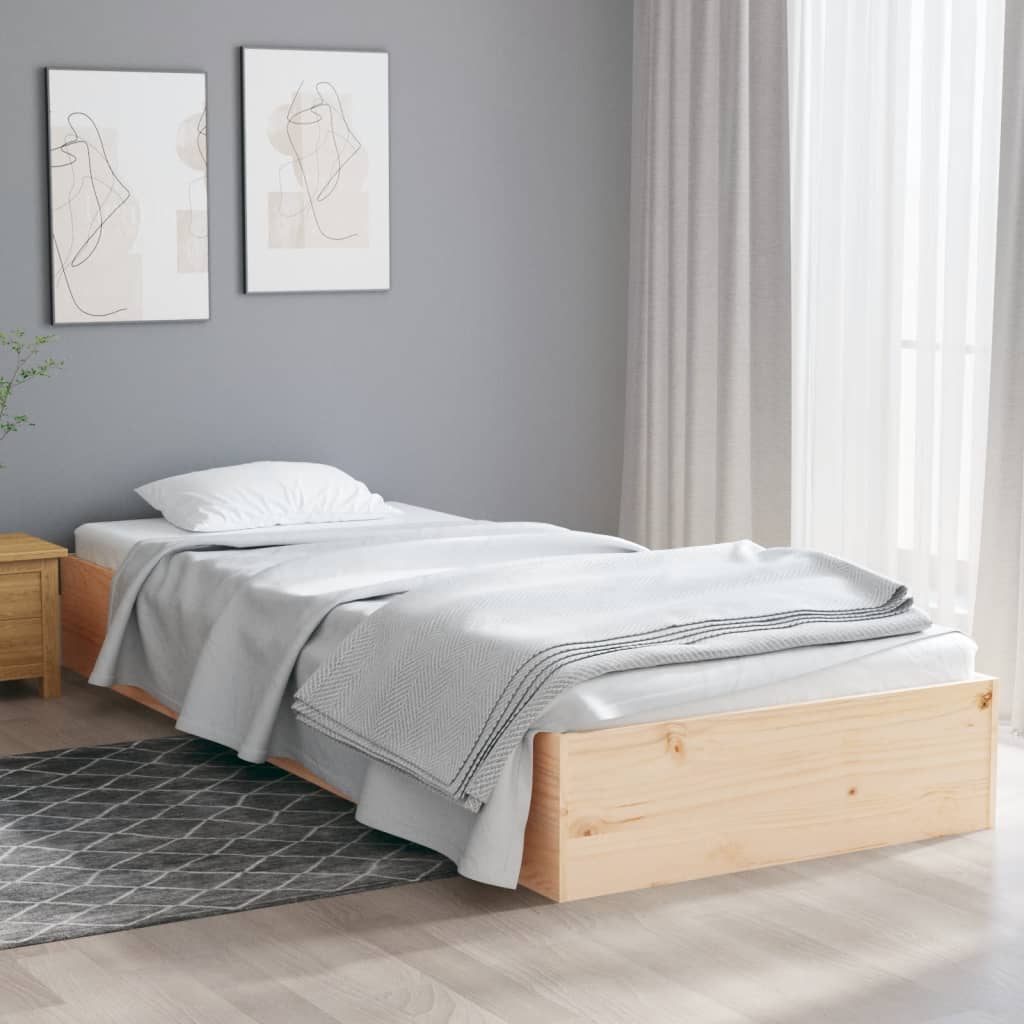 Vetonek Estructura cama individual sin colchón madera maciza 90x190 cm